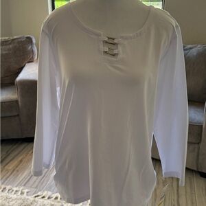 Hearts of Palm White Cut Out Blouse